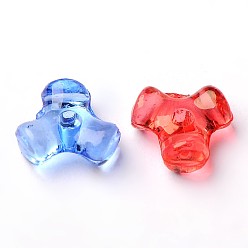 Mixed Color Transparent Acrylic Plastic Tri Beads for Christmas Ornaments Making, Assorted Colors, about 10mm wide, 10mm long, hole: 2mm, about 2500 pcs/500g