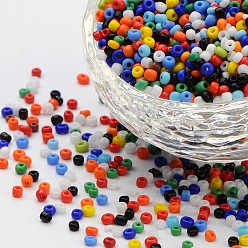 Mixed Color 12/0 Grade A Round Glass Seed Beads, Baking Paint, Mixed Color, 2x1.5mm, Hole: 0.3mm, about 30000pcs/bag