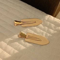 Золотой Бесследные заколки для волос из сплава в форме листа из кожи аллигатора, аксессуары для волос для девочек, золотые, 65 мм