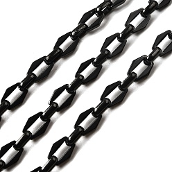 Черный 304 шестигранные звенья цепей из нержавеющей стали, несварные, вакуумное покрытие pvd, чёрные, 8x6x1.4 мм