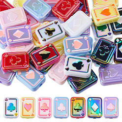 (52) Непрозрачная лаванда 35 шт. 7 цвета УФ-покрытие радужные переливающиеся акриловые эмалевые бусины, покер, разноцветные, 25.5x18.5x8.5 мм, отверстие : 4 мм, 5 шт / цвет