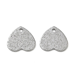 Stainless Steel Color 304 Stainless Steel Chain Extender Drop, Textured Heart, Stainless Steel Color, 12x13x1mm, Hole: 1.5mm