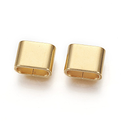 Настоящее золото 24K 201 из нержавеющей стали слайд прелести, овальные, реальный 24 k позолоченный, 9x12x6 мм, отверстие : 4x9.5 мм