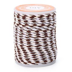 Коричневый 4-слойный поликоттоновый шнур с металлизированной нитью, веревка ручной работы макраме, для гобелена вешалка для растений, коричневые, 1.5 мм, около 4.3 ярдов (4 м) / рулон