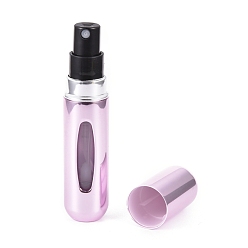Plum Portable Mini Spray Bottles, Aluminum Atomizer Shell, Plastic Inner Container, Refillable Atomizer Perfume Bottle, for Traveling, Column, Plum, 80.8x17mm, Capacity: 5ml(0.17 fl. oz)
