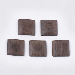 Coconut Brown Wenge Wood Cabochons, Undyed, Square, Coconut Brown, 22.5x22.5x5mm
