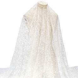 Белый Полиэстеровая ткань с цветочным узором, аксессуары для одежды, поделки товары для рукоделия, белые, 1680x0.1 мм, 3 ярдов/шт.