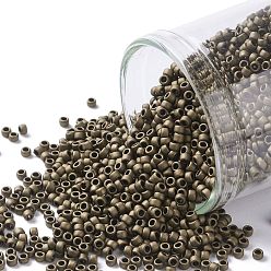 (702) Matte Color Dark Copper Toho perles de rocaille rondes, perles de rocaille japonais, (702) couleur mate cuivre foncé, 15/0, 1.5mm, Trou: 0.7mm, environ 135000 pcs / livre