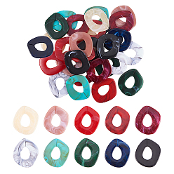Mixed Color Acrylic Linking Rings, Quick Link Connectors, For Jewelry Chains Making, Imitation Gemstone Style, Mixed Color, 51.5x45x3.5mm, Inner Diameter: 23x16mm, 10colors, 4pcs/color, 40pcs/bag