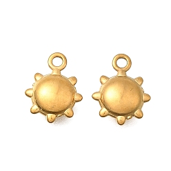 Золотой 304 прелести нержавеющей стали, ионное покрытие (ip), очарование солнца, золотые, 10x8x3 мм, отверстие : 1.2 мм