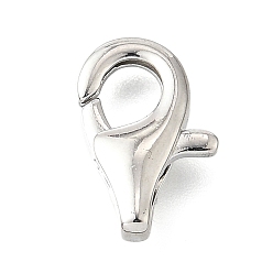 Платина Карабин-лобстеры, латунные, долговечный, без свинца и без кадмия, стойки покрытие, платина, 14x8.5x3 мм, отверстие : 2.5x1 мм