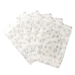 Grau Wiederverschließbarer Plastikbeutel, Aufbewahrungsbeutel, selbstdichtender Beutel, Top-Dichtung, mit ovalem Formfenster, Rechteck, Strand Thema Muster, Grau, 23.2x16x0.15 cm, einseitige Dicke: 3.9 mil(0.1mm)