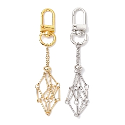 Золотой & Цвет Нержавеющей Стали 2шт 2 цвета латунные звенья цепочки сумка камень подвеска украшения, с поворотными застежками сплава, золотые и нержавеющая сталь цвет, 83.5 мм, 1 шт / цвет