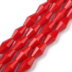 (123L) Белый крем непрозрачный блеск Непрозрачное стекло бисер нитей, граненые, двухконусные, огнеупорный кирпич, 12x6 мм, отверстие : 1 мм, около 50 шт / нитка, 23.98'' (60.9 см)