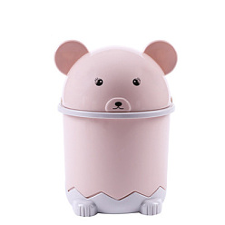 Pink Мини пластиковая столешница для мусора, милая панда маленькая корзина для мусора, для офиса и повседневных товаров, розовые, 125x207 мм
