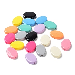 Mixed Color Baking Paint Acrylic Beads, Oval, Mixed Color, 24.5x17.5x5.5mm, Hole: 2.5mm