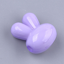 Mixed Color Opaque Solid Color Bunny Acrylic Beads, Rabbit Head, Mixed Color, 16x13x10mm, Hole: 2mm, about 520pcs/500g