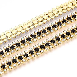 Черный Железо горный хрусталь чашка цепи, с катушкой, золотые, чёрные, 8.5x3 мм, около 14.99 футов (4.57 м) / рулон