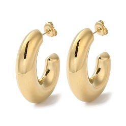 Настоящее золото 18K 304 серьги-кольца из нержавеющей стали, серьги-кольца, реальный 18 k позолоченный, 33.5x8.5 мм