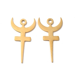 Настоящее золото 18K Ионное покрытие (ip) 304 кулон из нержавеющей стали, очарование символа аида, реальный 18 k позолоченный, 40x20.5x1 мм, отверстие : 3 мм