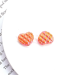 Оранжевый 5 акриловые бусины с УФ-покрытием, сердце, оранжевые, 17x20.2 мм, 5 шт / комплект