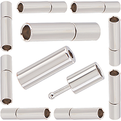 Platinum Brass Bayonet Clasps, Perfect Ending for your Jewelry, Platinum, 1.4x0.3cm, Hole: 2mm, 60set/box