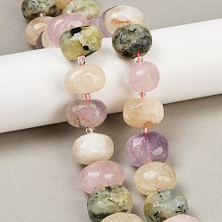 Смешанные камни Нити бусин из натурального розового кварца, аметиста, цитрина, кварцевого кристалла, лимонного кварца и пренита, граненые, самородки, с бисером, 13.5~16x18.5~21.5x13.5~16 мм, отверстие : 0.9 мм, около 23 шт / нитка, 15.35~15.47'' (39~39.3 см)