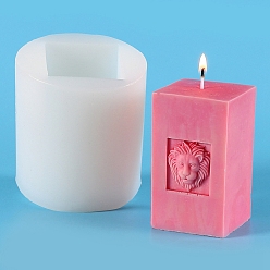 Lion Column Food Grade Silicone Candle Molds, For Candle Making, Lion, 9x10.5cm
