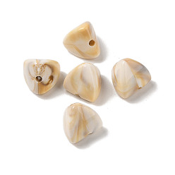WhiteSmoke Two Tone Opaque Acrylic Beads, Imitation Gemstone, Triangle, WhiteSmoke, 13x12.5x12.5mm, Hole: 2.1mm, about 1428pcs/500g