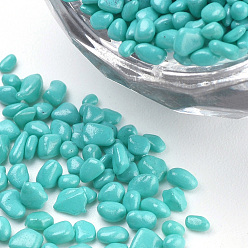 Средний Бирюзовый Бисер из стекла , выпечки лаком, непрозрачных цветов, для украшения ногтей, нет отверстий / незавершенного, чип, средне бирюзовый, 1.5~3.5x1~2x1~2 мм, о 450 г / мешок