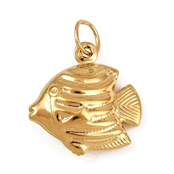 Fish 304 подвески из нержавеющей стали, с целью перехода в кольце, золотые, рыба, 18x17.5x6 мм, отверстие : 4.5 мм