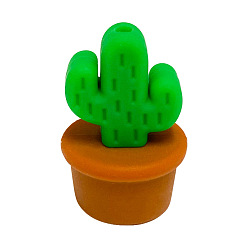 Camel Cactus Food Grade Eco-Friendly Silicone Focal Beads, Camel, 28.1x18.6mm