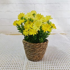 Yellow Silk Cloth Flower Pot, Artificial Flower, Pretending Prop Decorations, Yellow, 200x150mm