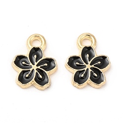 Mixed Color Alloy Enamel Charms, Cadmium Free & Nickel Free & Lead Free, Golden, Flower Charm, Mixed Color, 12x9x1.5mm, Hole: 1.6mm
