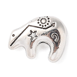 Other Animal Сплавочные овальные бусины тибетского стиля , без кадмия и без свинца, античное серебро, 11x15x5 мм, отверстие : 1.6 мм, Около 432 шт / 1000 г