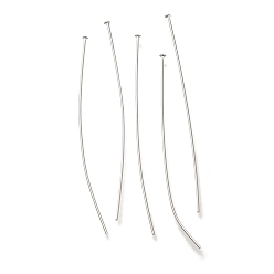 Посеребрённый Латунные шпильки с плоской головкой, без свинца и без кадмия, 925 серебро покрытием, 50x0.6 мм, Руководитель: 1.5 mm