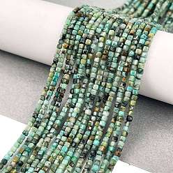 Африканский Бирюза(яшма) Бусы натуральная африканская бирюза (яшма), граненые, кубические, 2x2x2 мм, отверстие : 0.6 мм, около 201 шт / нитка, 15.35 дюйм (39 см)