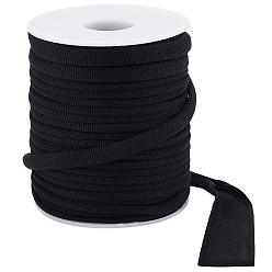 Черный Полиэфирная лента, для пошива одежды из ткани аксессуары, с пластиковыми бобин, чёрные, 1/4 дюйм (8 мм)