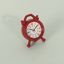 Красный Миниатюрные украшения из сплава, аксессуары для домашнего кукольного домика с микро-ландшафтом, притворяясь опорными украшениями, часы, красные, 12x7x17 мм