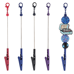 (52) Непрозрачная лаванда 4шт 4 цвета сплав браслет инструмент ювелирные изделия помощник бисер зажим аллигатор, вспомогательные инструменты для крепления браслета, разноцветные, 162x11.5x7.5 мм, 1 шт / цвет