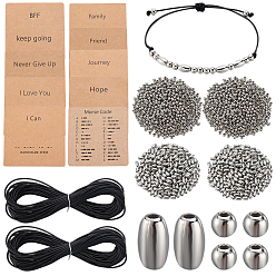 (52) Непрозрачная лаванда Набор для самостоятельного изготовления браслета из пластиковых бусин с кодом Морзе ccb, разноцветные, 80x80x0.4 мм