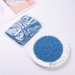 Aqua Round Glass Seed Beads, Transparent Colours Rainbow, Round, Aqua, 4mm