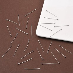 Stainless Steel Color 304 Stainless Steel Ball Head pins, Stainless Steel Color, 30x0.7mm, 21 Gauge, Head: 2mm, about 500pcs/bag