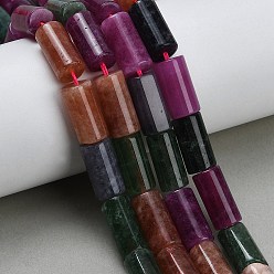 (52) Непрозрачная лаванда Окрашенные натуральные малайзийские нефритовые бусинки, колонка, разноцветные, 16x8.5 мм, отверстие : 1.5 мм, около 23 шт / нитка, 14.96 дюйм (38 см)