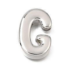 Letter G Прелести латунных слайд, буквы, цвет нержавеющей стали, Буква G, 25x16x5 мм, отверстие : 11x2.5 мм