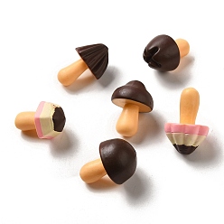 Кокосово-Коричневый Непрозрачная смола 3d украшения в виде грибов, для домашнего украшения рабочего стола, кокосового коричневый, 22~28x15~18 мм