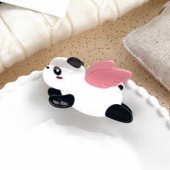 Черный Заколки для волос в форме когтей из ацетата целлюлозы, аксессуары для волос для женщин и девочек, панда, чёрные, 53x83 мм