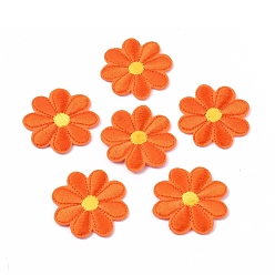 Оранжевый Компьютеризированная вышивка тканью утюжок на / шить на заплатках, аксессуары для костюма, аппликация, подсолнечник, оранжевые, 40x1.5 мм