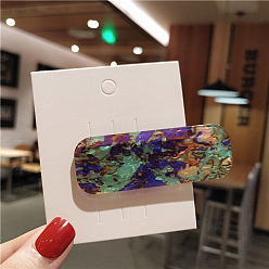 Разноцветный Заколки из кожи аллигатора из ацетата целлюлозы, аксессуары для волос для девочек женщин, прямоугольные, красочный, 65x23.5 мм