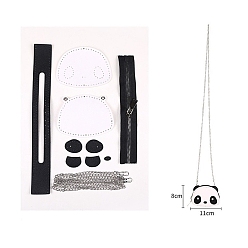 Панда Наборы для изготовления женской сумки через плечо в форме животного из искусственной кожи своими руками, Наборы сумок для монет ручной работы на плечо для начинающих, панда, готовое изделие: 8x11 см